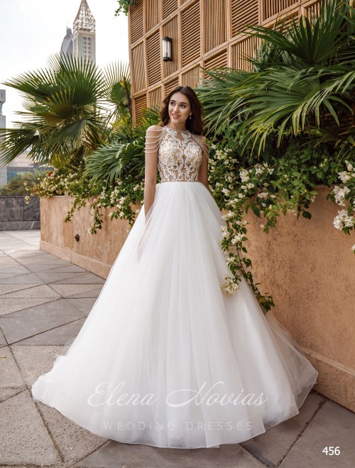 Пышное свадебное платье с гипюровым корсетом от ТМ Elena Novias 456